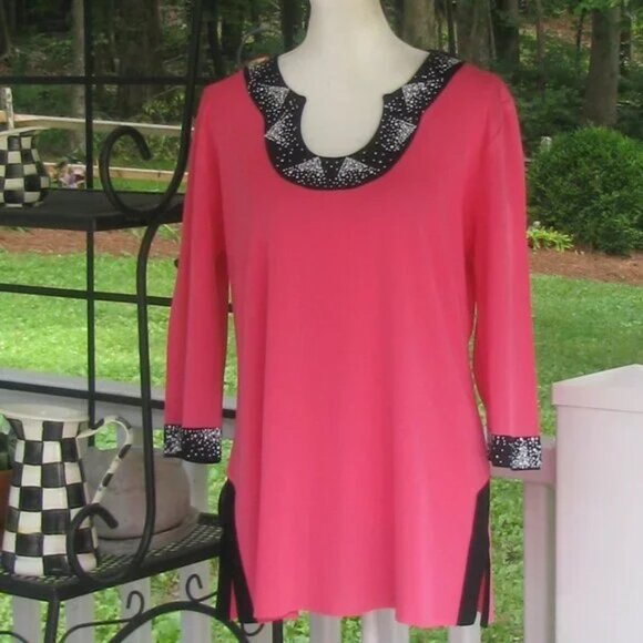 Ming Wang pullover 3/4 sleeve sweater top shirt Medium luxury style clothing - Picture 1 of 4